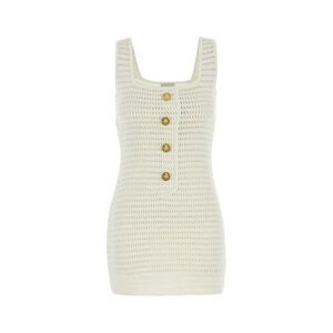 Le Kasha Women White Crochet Mini Dress